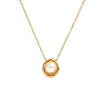 Gold-Plated Stainless Steel Minimalist Pearl Pendant Necklace — side profile