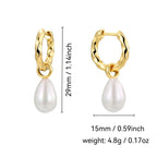 E0400 Xiaoxiang Design Pearl Drop Earrings for Women Brass Gold-Plated Elegant Earrings