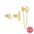 Star Moon Zircon 925 Sterling Silver Earring Set — craftsmanship detail — jewelry finish and design detail