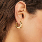 18k gold Earrings Ear Hooks Stainless Steel Jewelry for Women Non-Fading