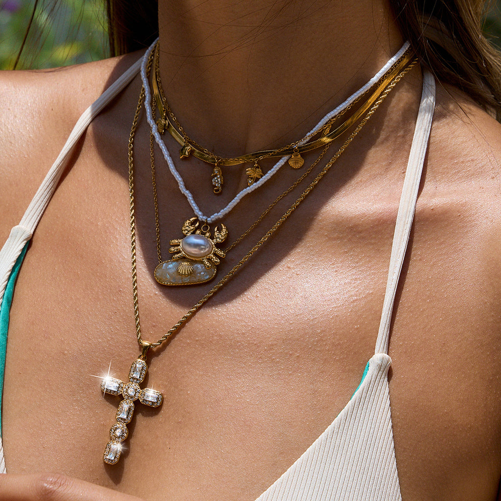 Multi-layer Stacked Necklace Collarbone Chain Stainless Steel Jewelry Non-fading