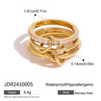Stainless Steel Layered Plain Band Rings Personality Item rings