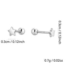 SE0190 S925Silver Star Simple Earrings Small Ear Bone Stud Earrings for Women Cross-border