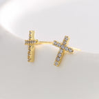 E0754 Retro Fashion Design Earrings for Women Hot Sale Cross Zirconia Stud Earrings