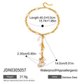 Gold-Plated Stainless Steel Lariat Necklace with Cross Detail — finish and profile — jewelry finish and design detail