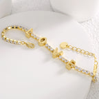 B0138 French Romantic Fashion Design Love Couple Bracelet Women's Holiday Gift Micro-encrusted Zirconia Chain