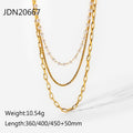 Pearl 18K Gold-Plated Stainless Steel Layered Necklace — jewelry construction
