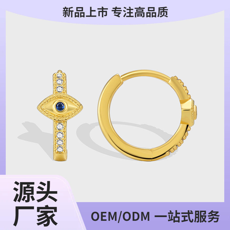 E0606 Fashion Design New Earrings for Women Devil's Eye Zirconia Earrings