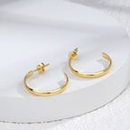 E0300 Multi-size Wind Earrings Simple Geometric C Word Earrings Curved Metal Texture Earrings for Women