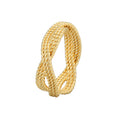 Gold-Plated Brass Twisted Ring with a refined design profile