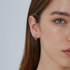 E0501 Elegant Fashion Earrings for Women, Copper Gold-Plated with White Zircon, Simple Ear Clips