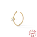 Crystal-Set Stud Cuff 925 Sterling Silver Ring — top view — jewelry finish and design detail