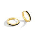 Gold-Plated Brass Round Enamel Earrings styled for independent jewelry boutiques — jewelry finish and design detail