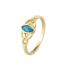 R0679 Modern Retro Design Ring for Women, Gold-Plated with Water Drop-Shaped Turquoise Fashion Tail Ring