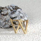 E0394 Fashionable Copper Plated with Real Gold V Geometric Earrings for Women Minimalist Style Triangle Ear Cuffs Trendy