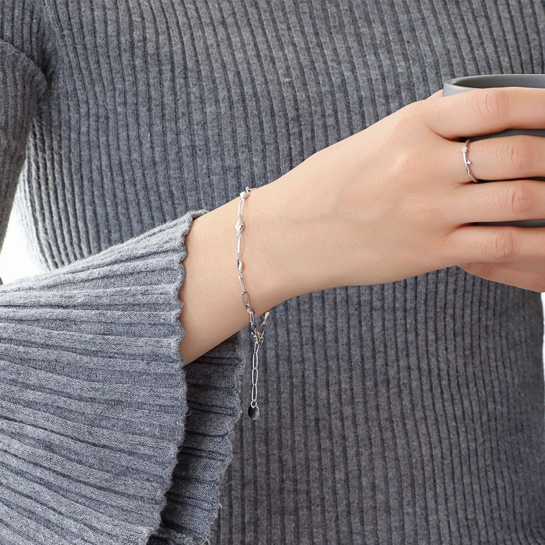 Minimalist Style Layered Bracelet for Women, Rhombus Shape, Foreign Trade Jewelry, One Piece Dropshipping
