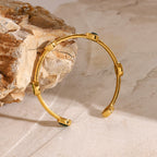 2H Stainless Steel Zircon Bracelet Style Retro Jewelry18k Non-Fading Gold Bracelet