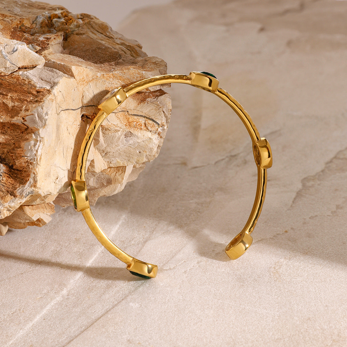 2H Stainless Steel Zircon Bracelet Style Retro Jewelry18k Non-Fading Gold Bracelet