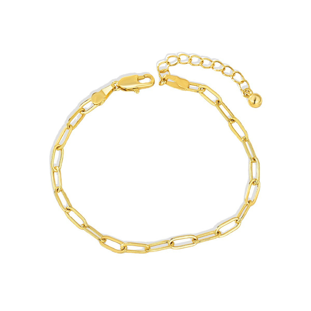 B0049 Bracelet Simple and Trendy Women's Metal Paperclip Oval Chain gold Bracelet
