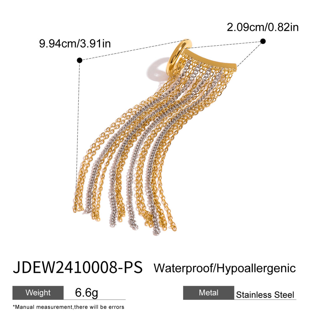 Stainless Steel Tassel Earrings Exaggerated Stud Earrings Earrings
