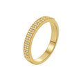 Gold-Plated Brass Pavé CZ Ring — Sleek Contour with a refined design profile