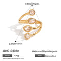 Cubic Zirconia Gold-Plated Stainless Steel Ring — Elegant Profile — jewelry construction