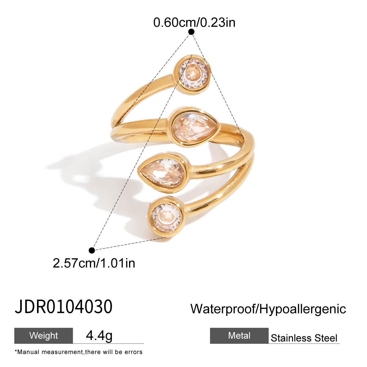 2H Zircon Ring Non-Fading Jewelry Ring Accessories ring