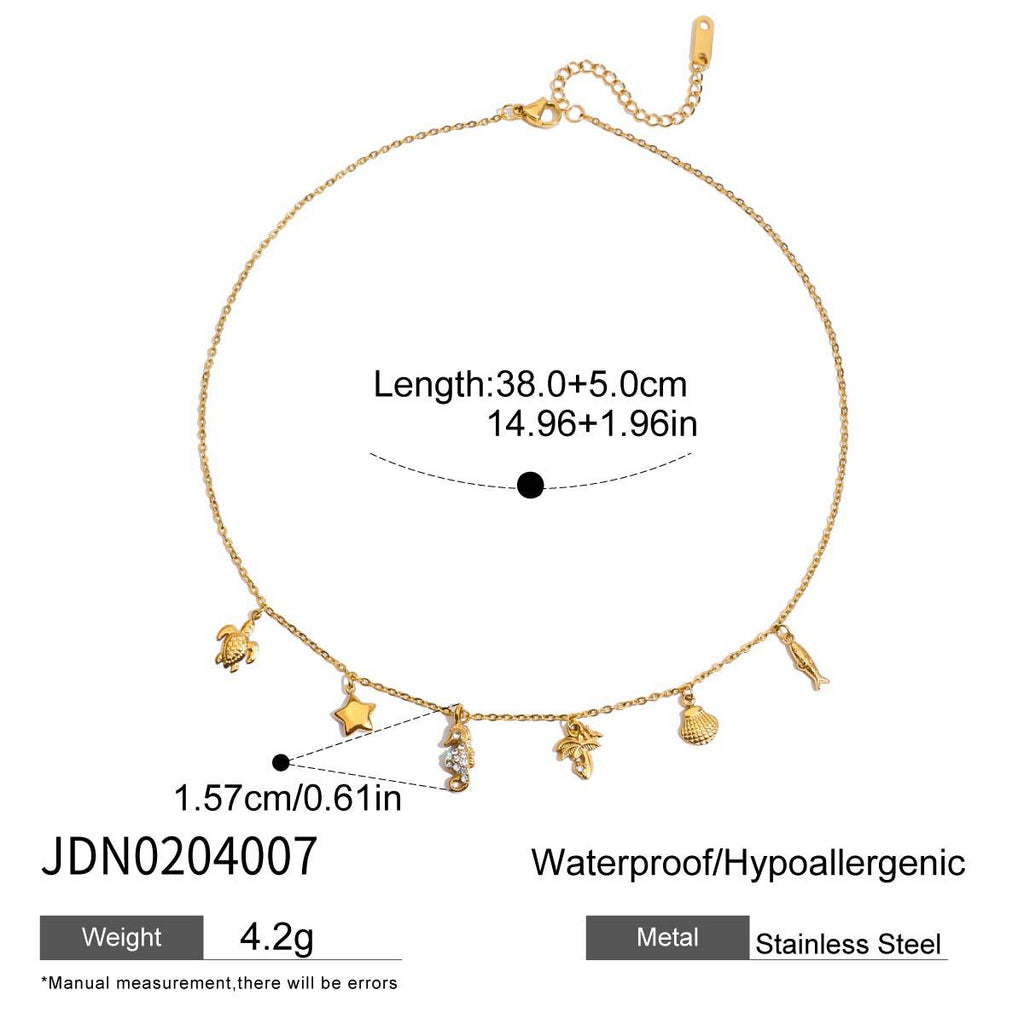 Multi-layer Stacked Necklace Collarbone Chain Stainless Steel Jewelry Non-fading