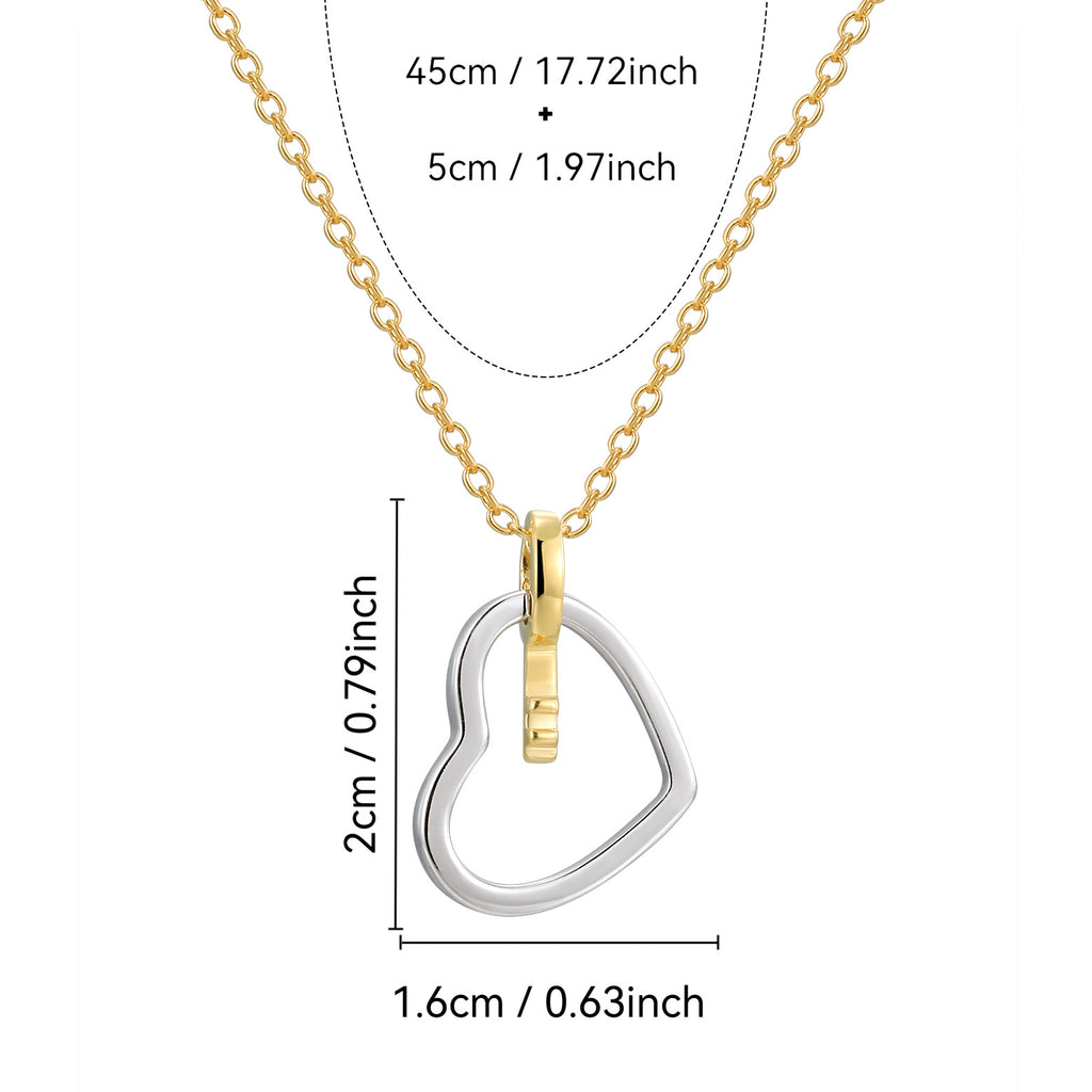 CYN0247 Heart Necklace Heart Key Pendant Necklace