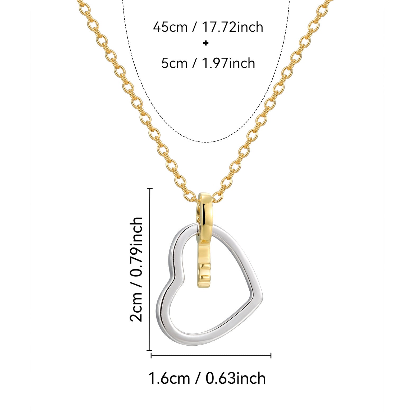 CYN0247 Heart Necklace Heart Key Pendant Necklace