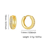 E0242 Minimalist Single-Sided Micro-Inlaid Zircon Earrings for Women with a Sense of Design and Cool Style Hoop Earrings