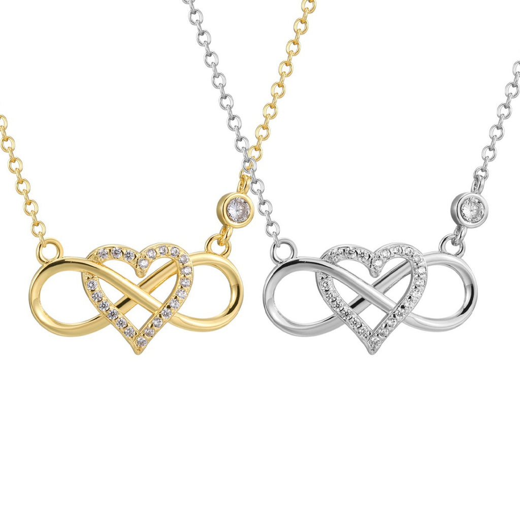 CYN0185 Zircon Small Fragrance Heart Necklace for Women Mobius Collarbone Chain