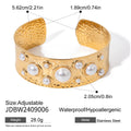 Seashell Pearl Stainless Steel Gold-Plated Necklace — close-up detail — jewelry finish and design detail