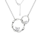 CYN0113 Mobius Double Ring Copper Necklace Pendant Simple Collarbone Chain