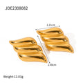 18K Gold-Plated Stainless Steel Stud Earrings with Geometric Detail — product styling — jewelry finish and design detail