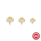 S925Sterling Silver Small Flower Stud Earrings Fashion Hot-Selling Simple Style Pure Silver Earring Set