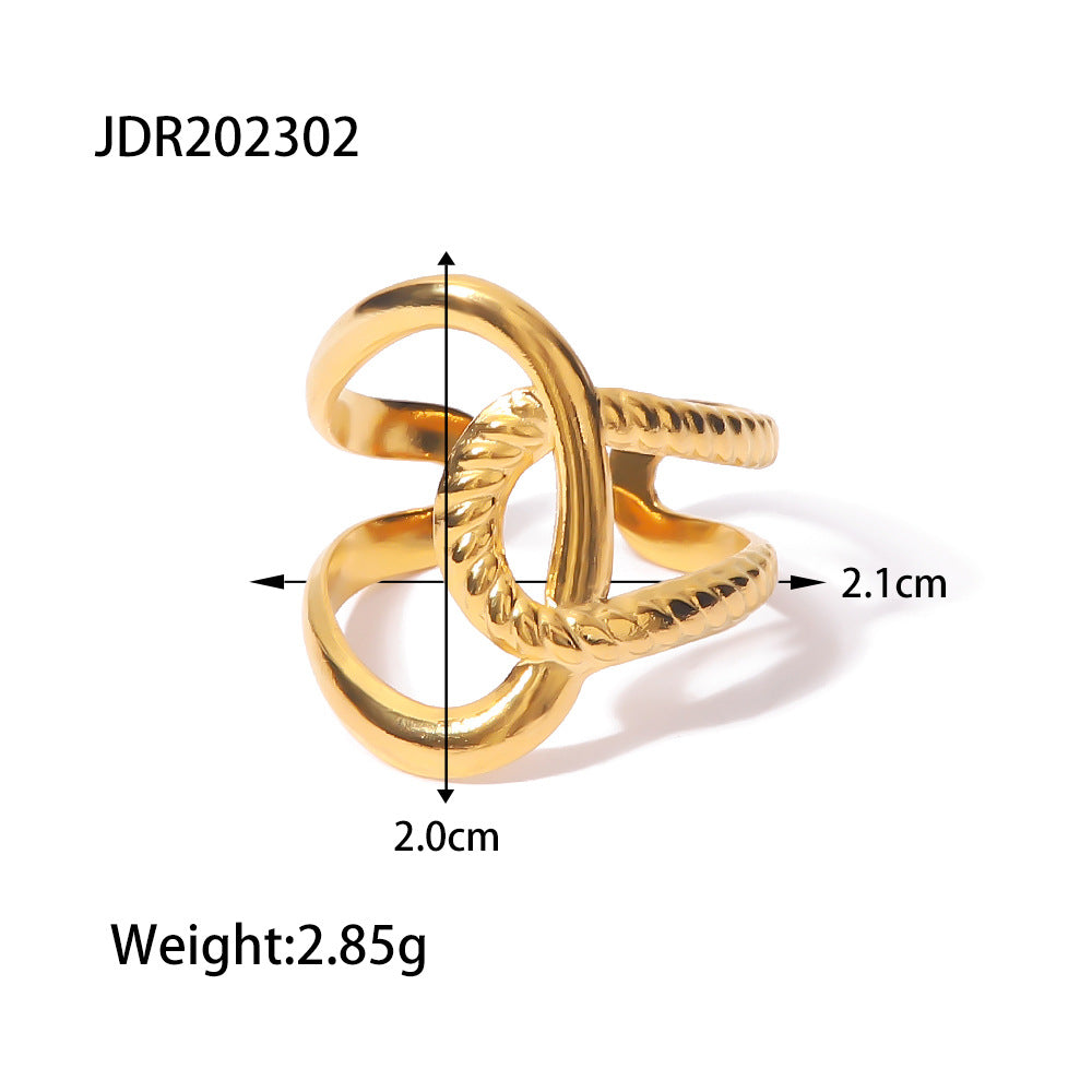 2H Ring Non-Fading Jewelry for Women Design Stainless Steel Ring Accessories rings