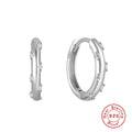 Two-Tone Wave Crystal 925 Sterling Silver Hoop Earrings — fastening detail — alternate angle 2 — jewelry finish and design detail