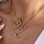 DIY Heart-shaped Necklace with Clasp for Women, Stainless Steel Collarbone Chain Jewelry