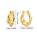 CYE0207 Flowing Copper Hoop Earrings for Women Silver Plain Hoop Earrings Stud Design Ear Jewelry