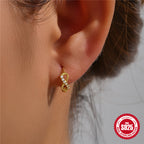 925Sterling Silver Micro Pave Zirconia8Twisted Shape Earrings Hoop Hot Sale Infinity Symbol Ear Clips Ear Jewelry