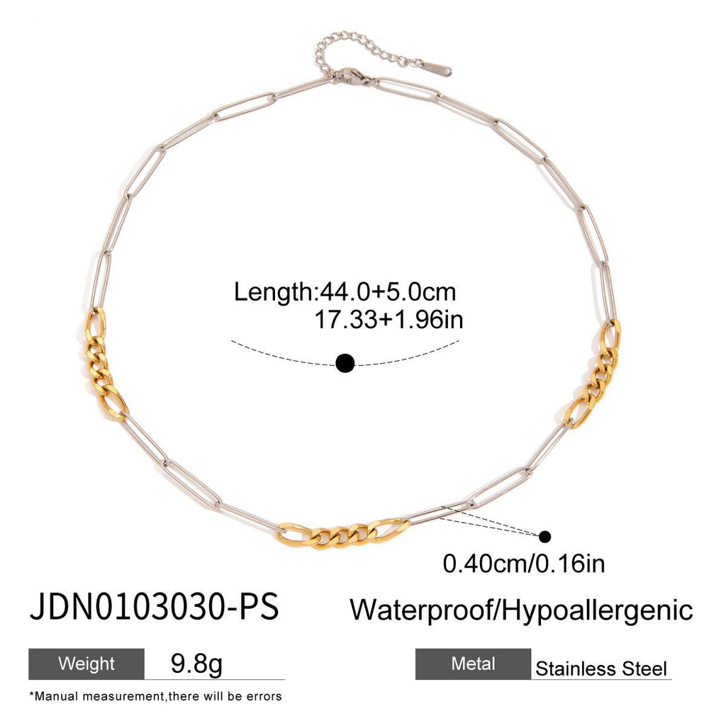 2H Paperclip Pearl Necklace Design Clavicle Chain Stainless Steel Jewelry