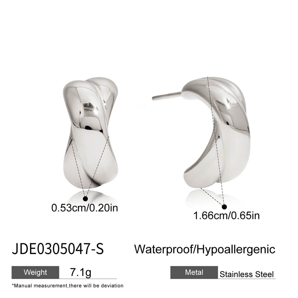 Geometric Earrings Classic Studs Stainless Steel Jewelry for Women Non-Fading Ear Accessories