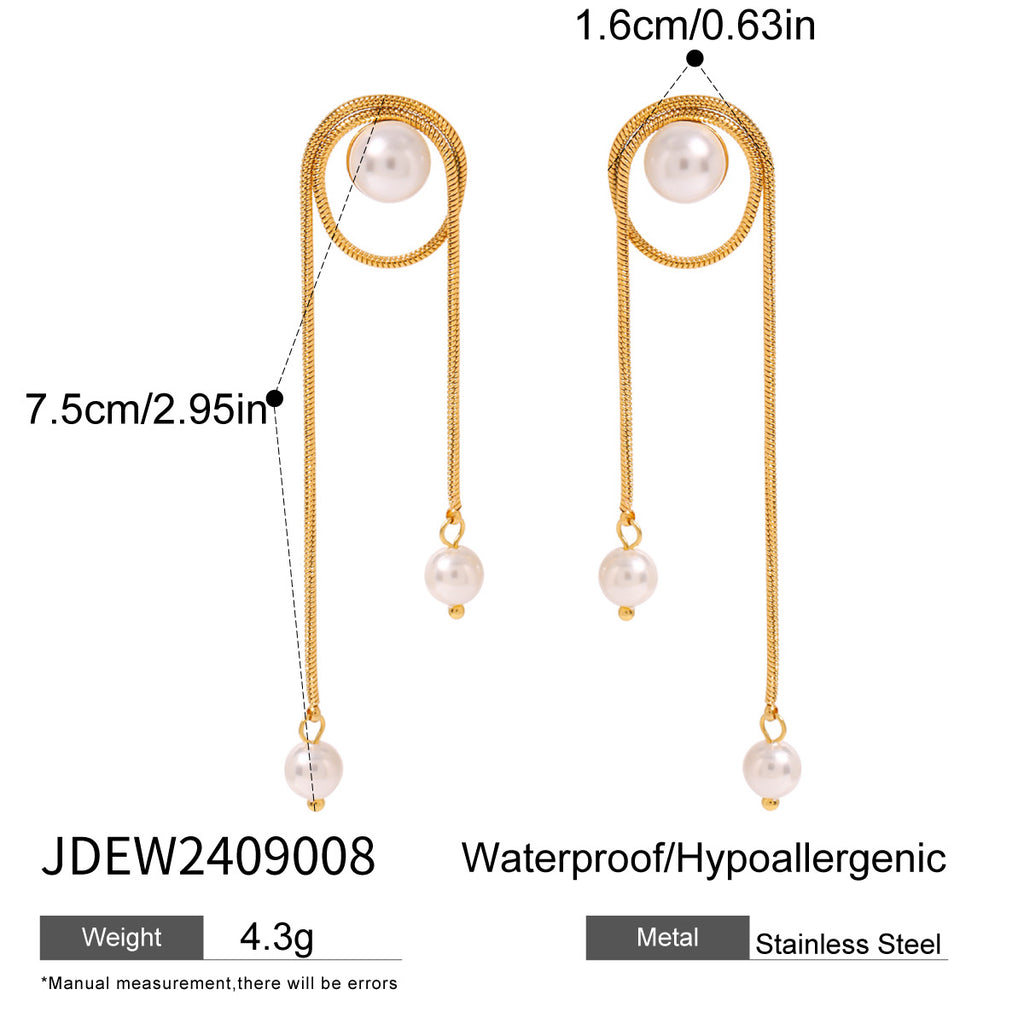 Stainless Steel Tassel Earrings Exaggerated Stud Earrings Earrings