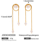 Stainless Steel Tassel Earrings Exaggerated Stud Earrings Earrings