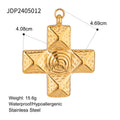Floral Gold-Plated Stainless Steel Pendant Necklace — jewelry construction — jewelry finish and design detail