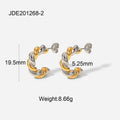 18K Gold-Tone Stainless Steel Earrings with Geometric Interlocking Detail styled for independent jewelry boutiques