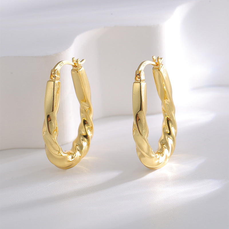 Gold-Plated Brass Twisted Spiral Ear Cuff Earrings for private-label fashion jewelry buyers