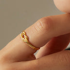 SR0016 S925Silver Wire Wrapped Design Braided Knot Joint Ring Trendy