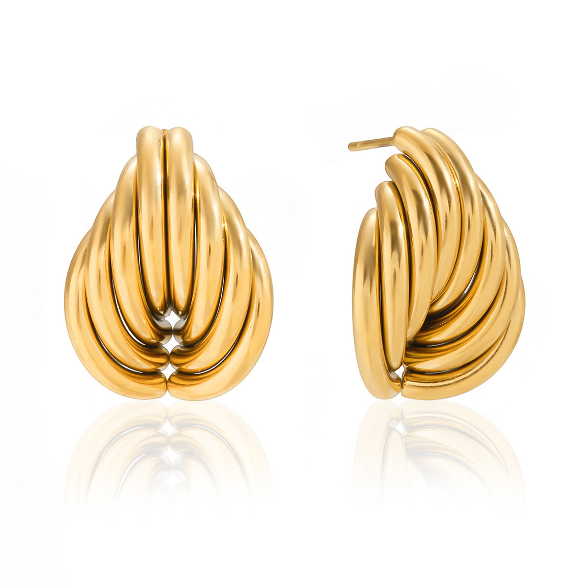 2H Heart-shaped Earrings for Women, Non-fading Stainless Steel Earrings